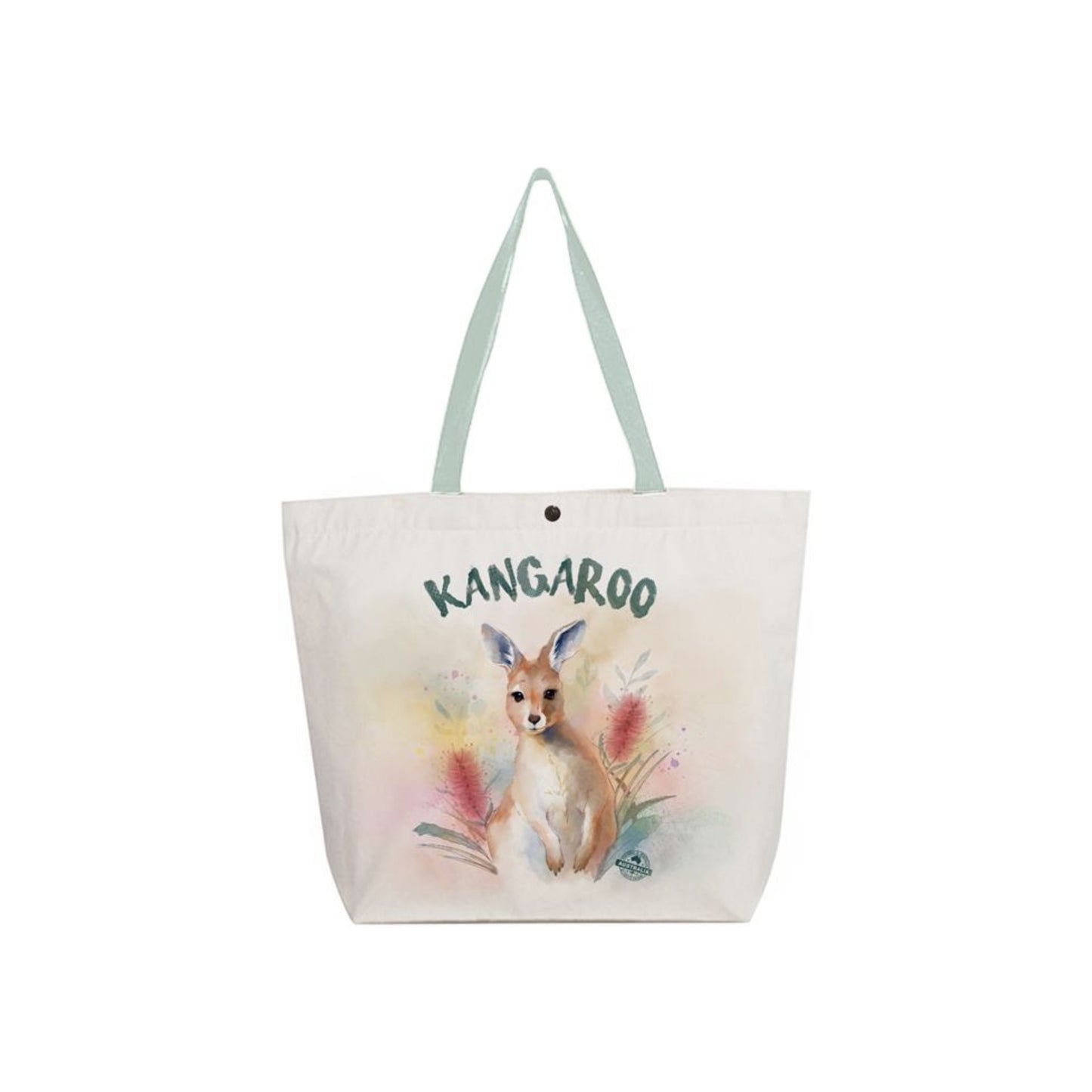 Baby Kangaroo Canvas Tote Bag – Australian Souvenir Shopping Bag | Watercolour Wildlife Print