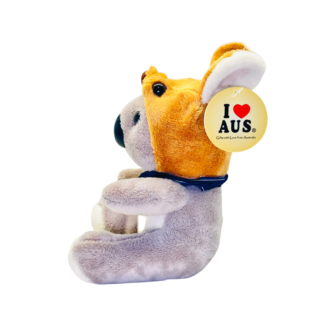 Plush Koala – 7" with Kangaroo Hat & Australia Flag Scarf