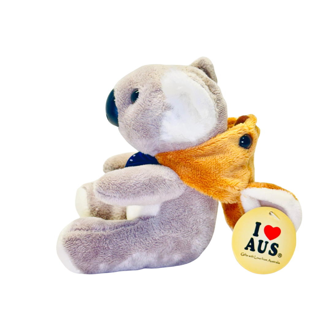 Plush Koala – 7" with Kangaroo Hat & Australia Flag Scarf