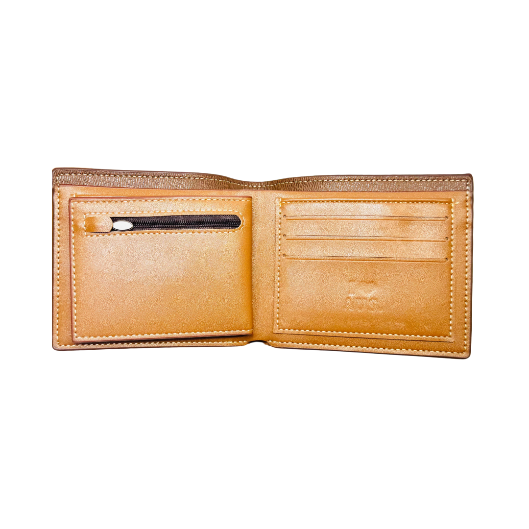 Men’s Brown Wallet – Silver Kangaroo Detail