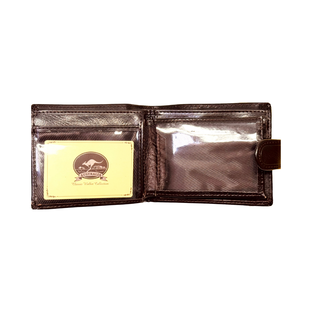 Men's Leather Wallet – Embossed Kangaroo Monogram