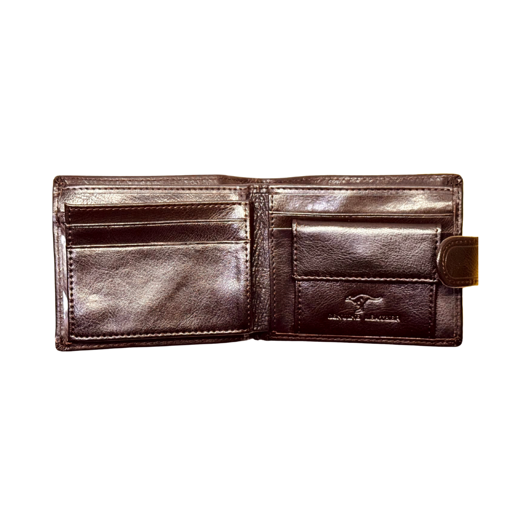 Men's Leather Wallet – Embossed Kangaroo Monogram