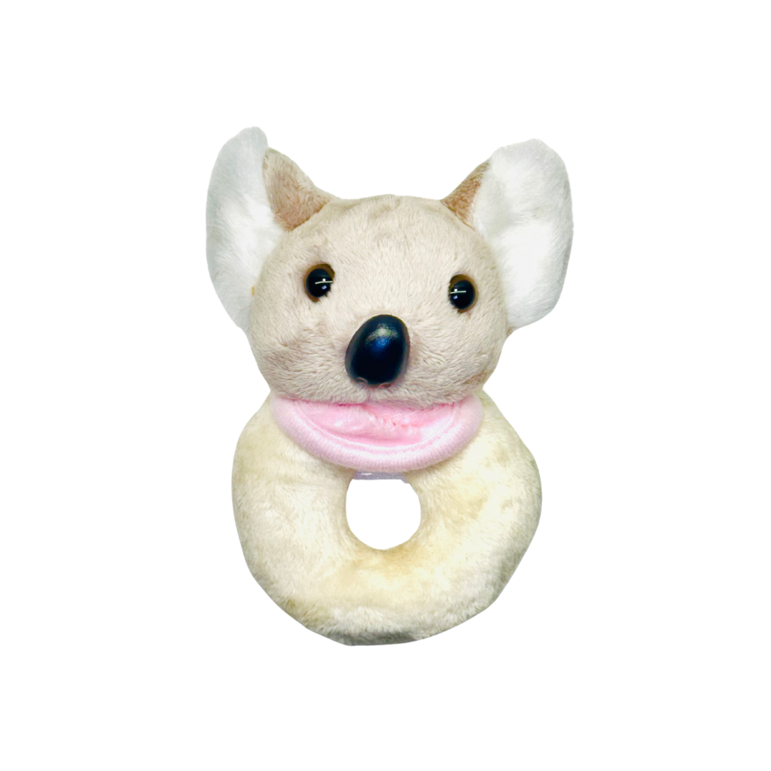 Baby Rattle – Plush Koala with Pink Scarf