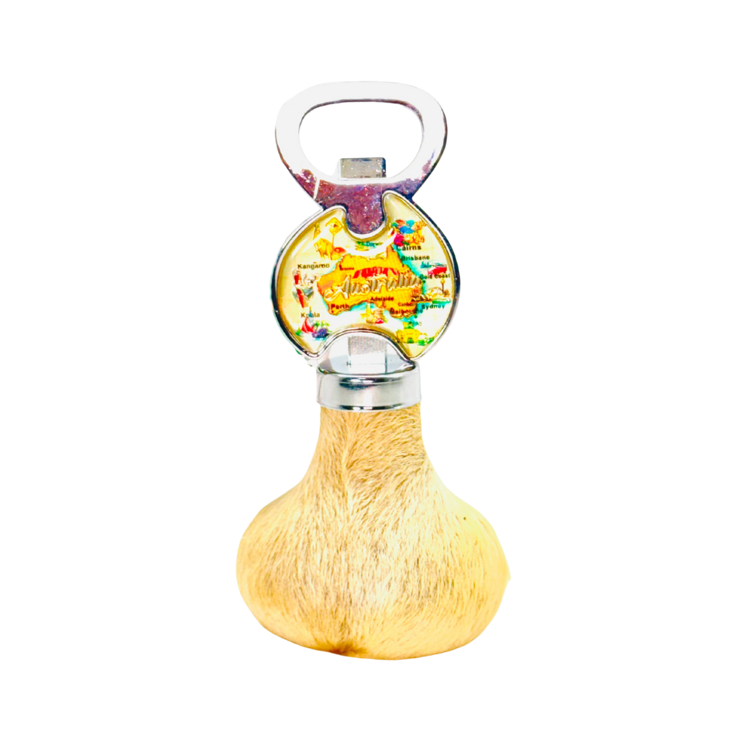 Kangaroo Scrotum Bottle Opener – Double-Sided Australia Design