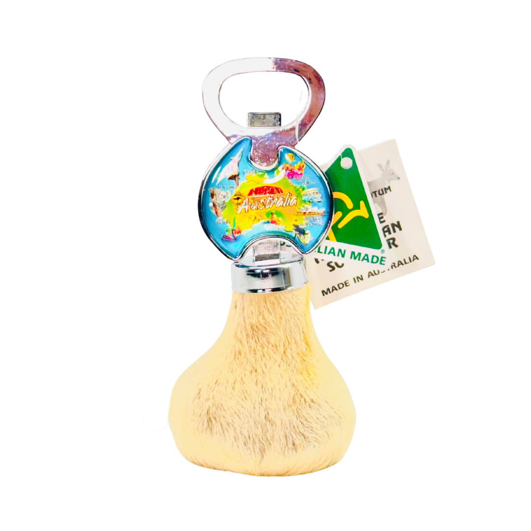 Kangaroo Scrotum Bottle Opener – Double-Sided Australia Design