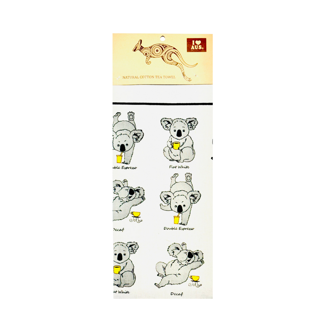 Cotton Tea Towel – Koala Coffee Design