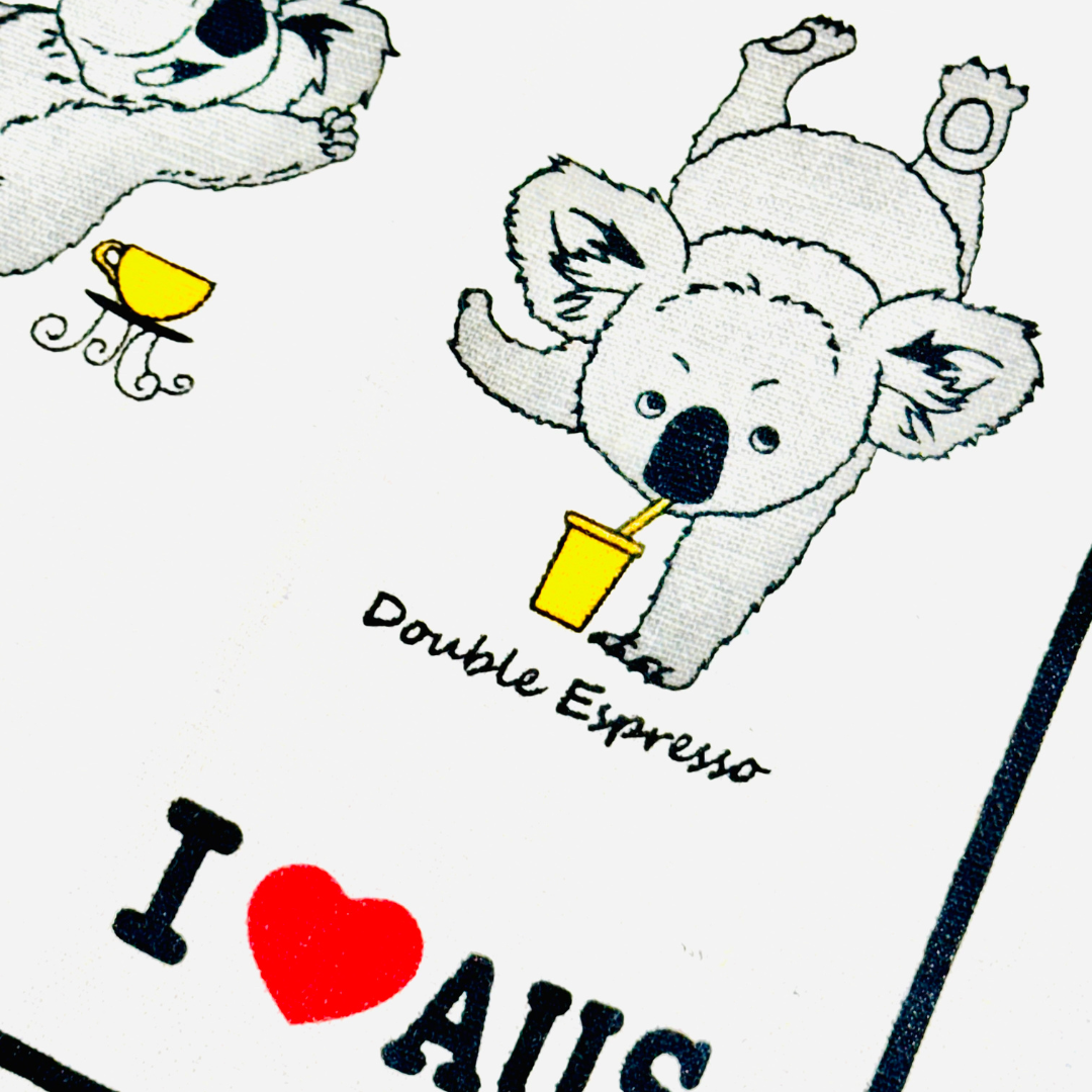 Cotton Tea Towel – Koala Coffee Design