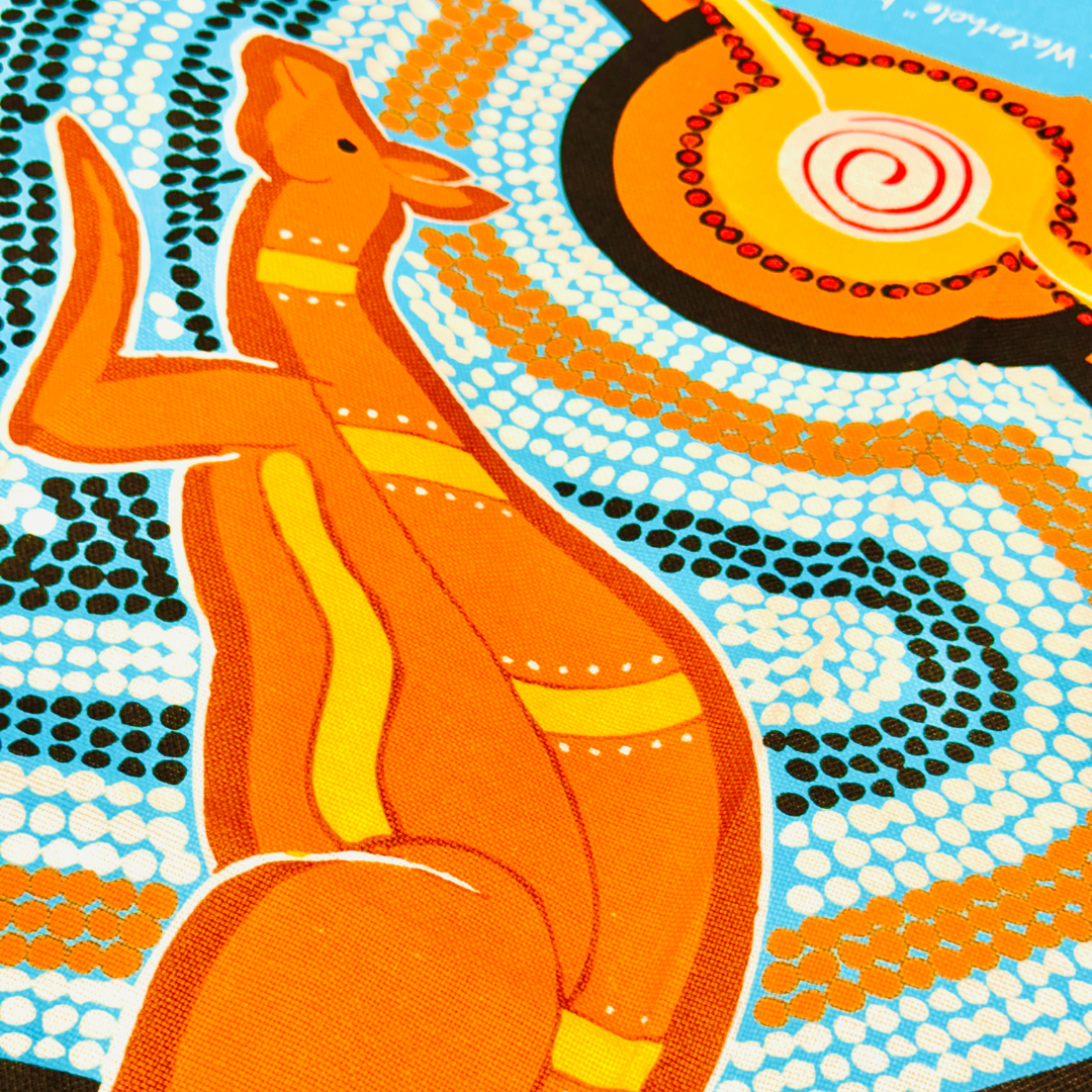 Cotton Tea Towel – Aboriginal Art Kangaroo Design