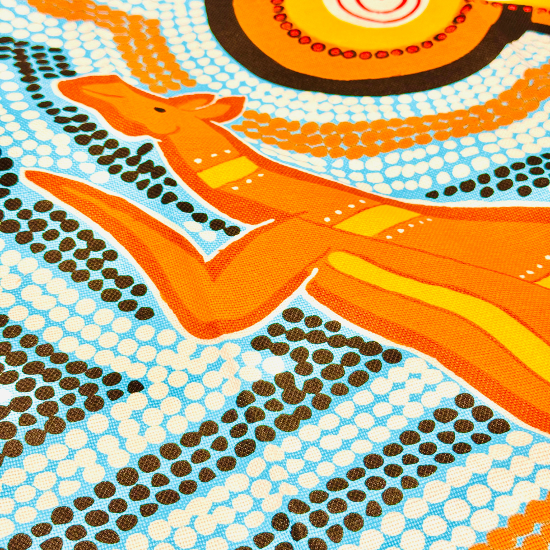 Cotton Tea Towel – Aboriginal Art Kangaroo Design