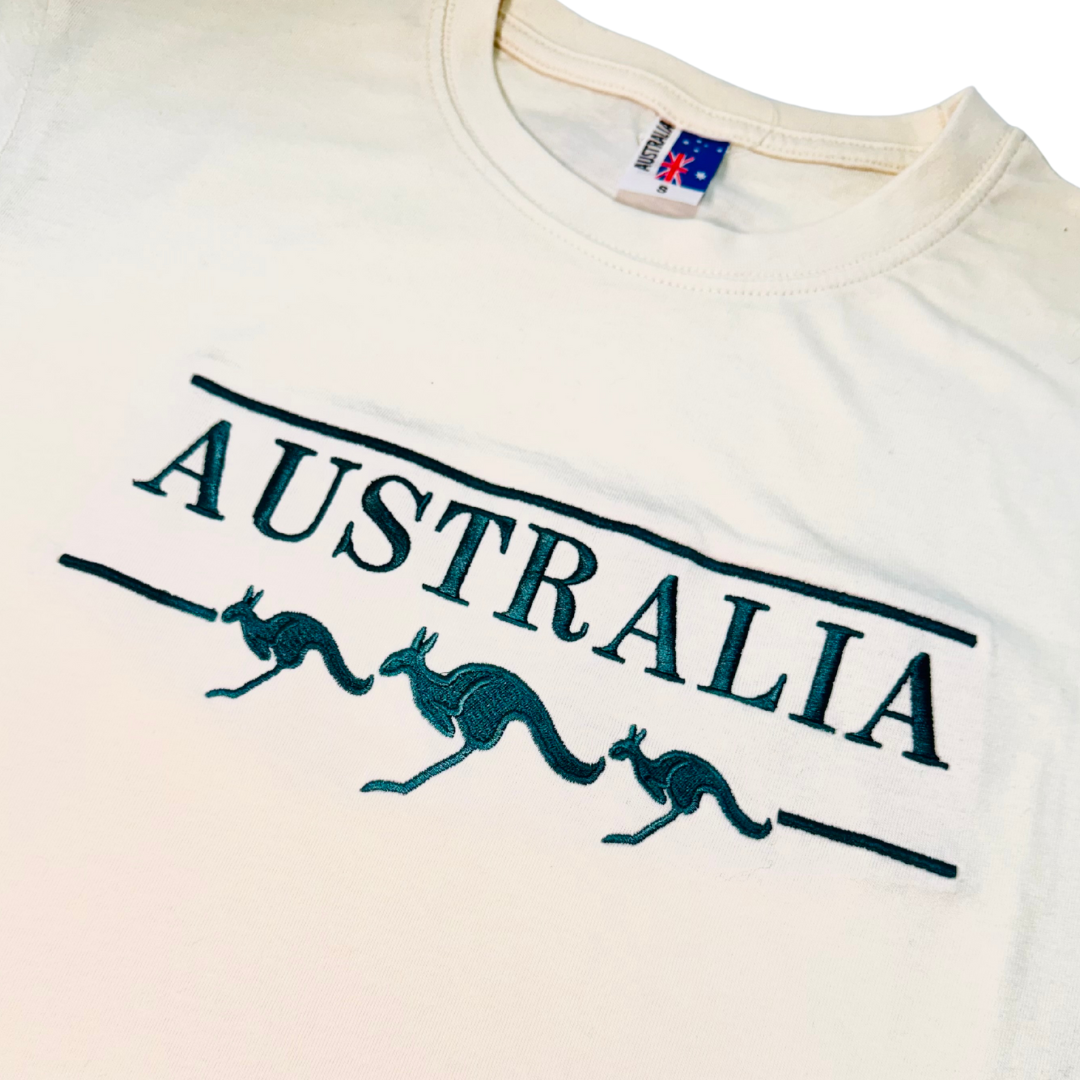 Adult T-Shirt – Australia Embroidered Kangaroo Souvenir Tee
