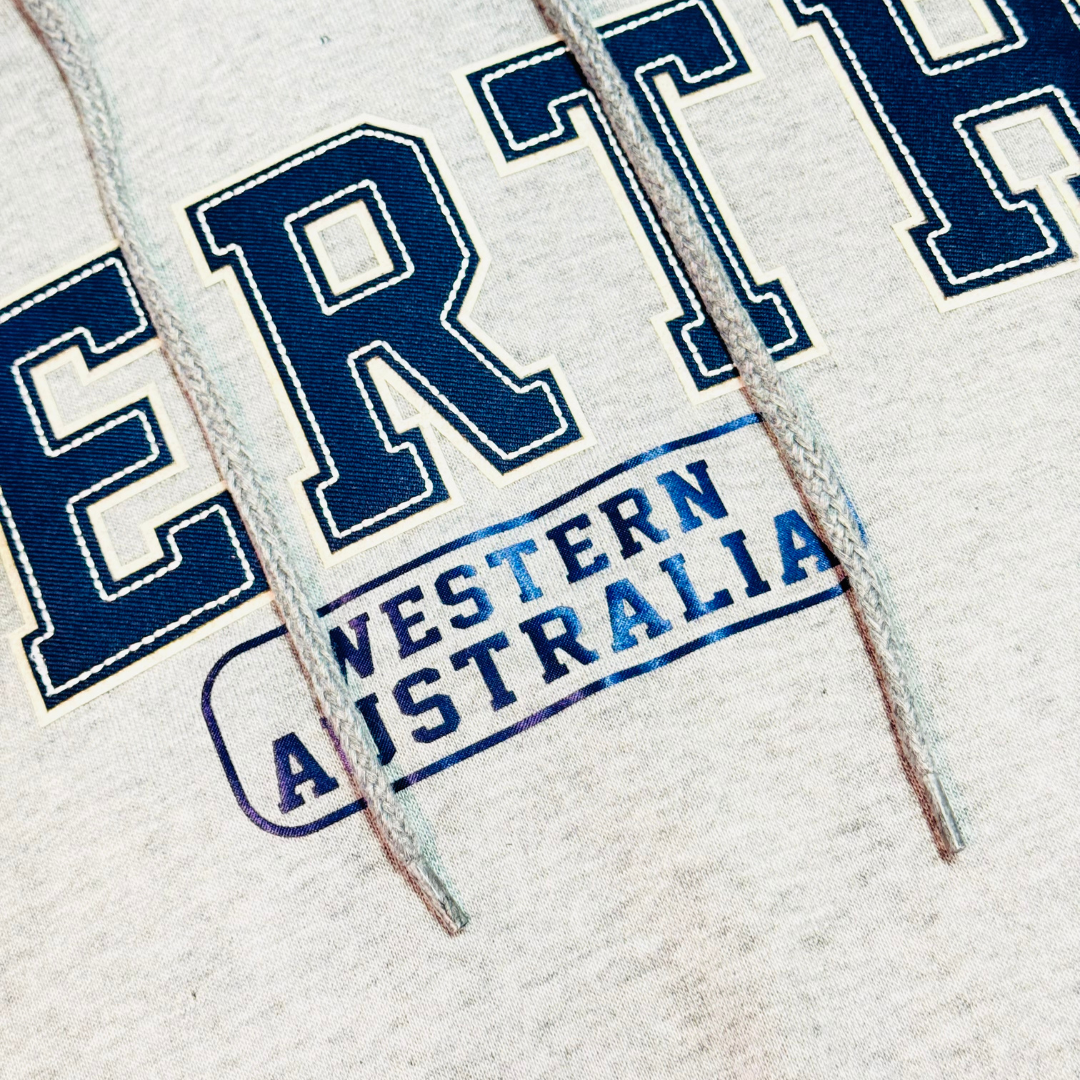 Perth Western Australia Hoodie – Grey Unisex Sweatshirt with Embroidered Logo