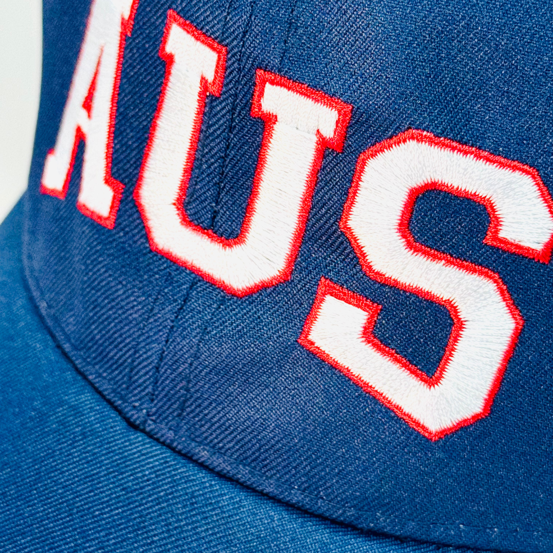 AUS Australia Cap – Blue Adjustable Polyester Hat with Embroidered Logo