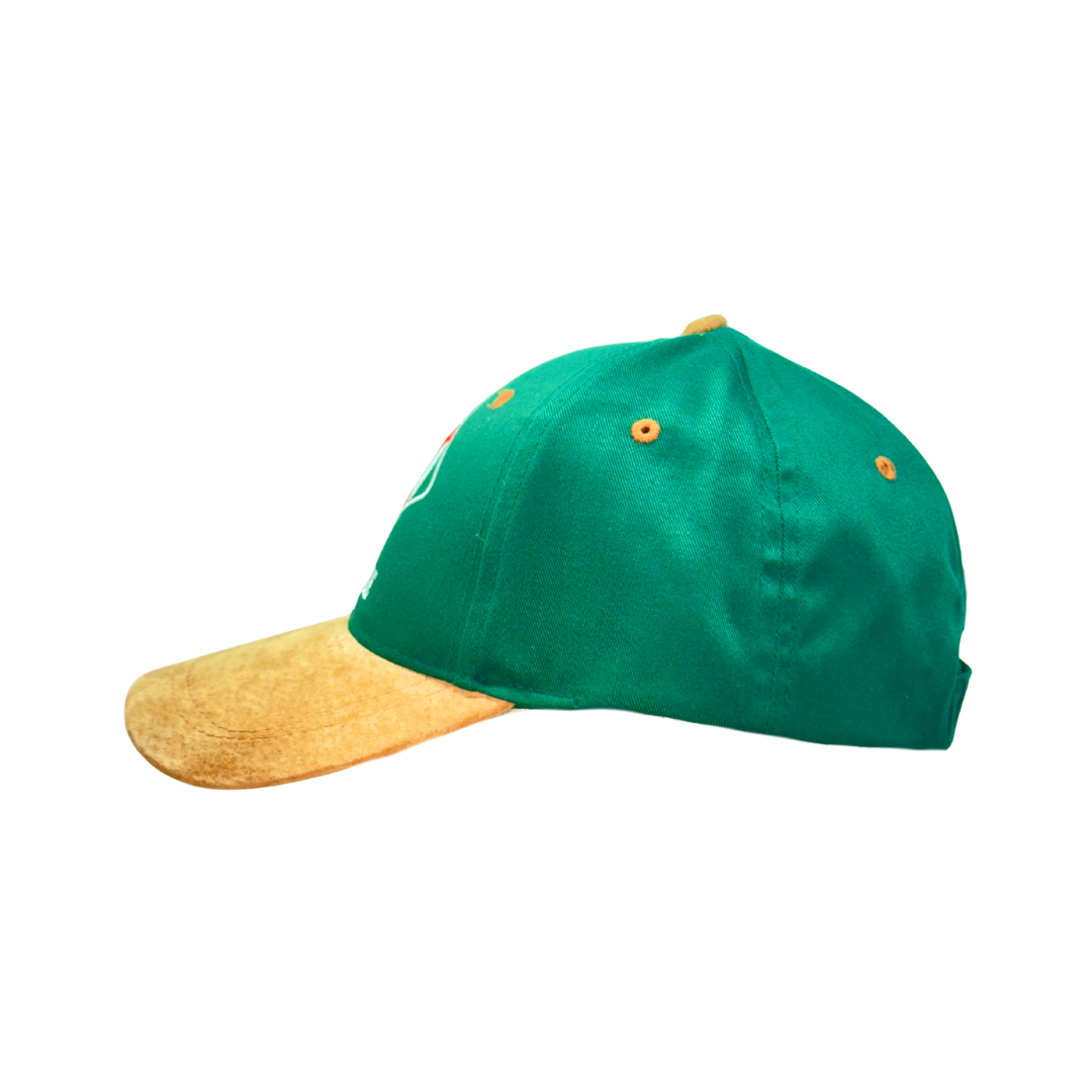 Fremantle Western Australia Cap – Green Cotton Hat with Suede Peak and Embroidered Sailing Design