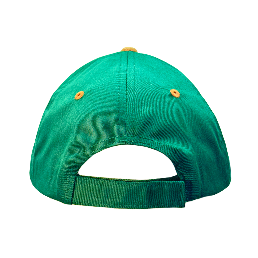 Fremantle Western Australia Cap – Green Cotton Hat with Suede Peak and Embroidered Sailing Design