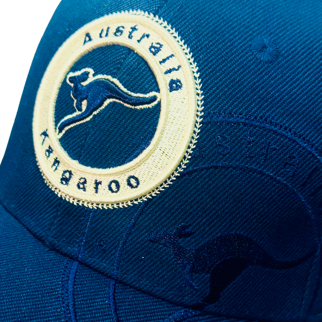 Australia Kangaroo Embroidered Cap – Blue Adjustable Souvenir Hat