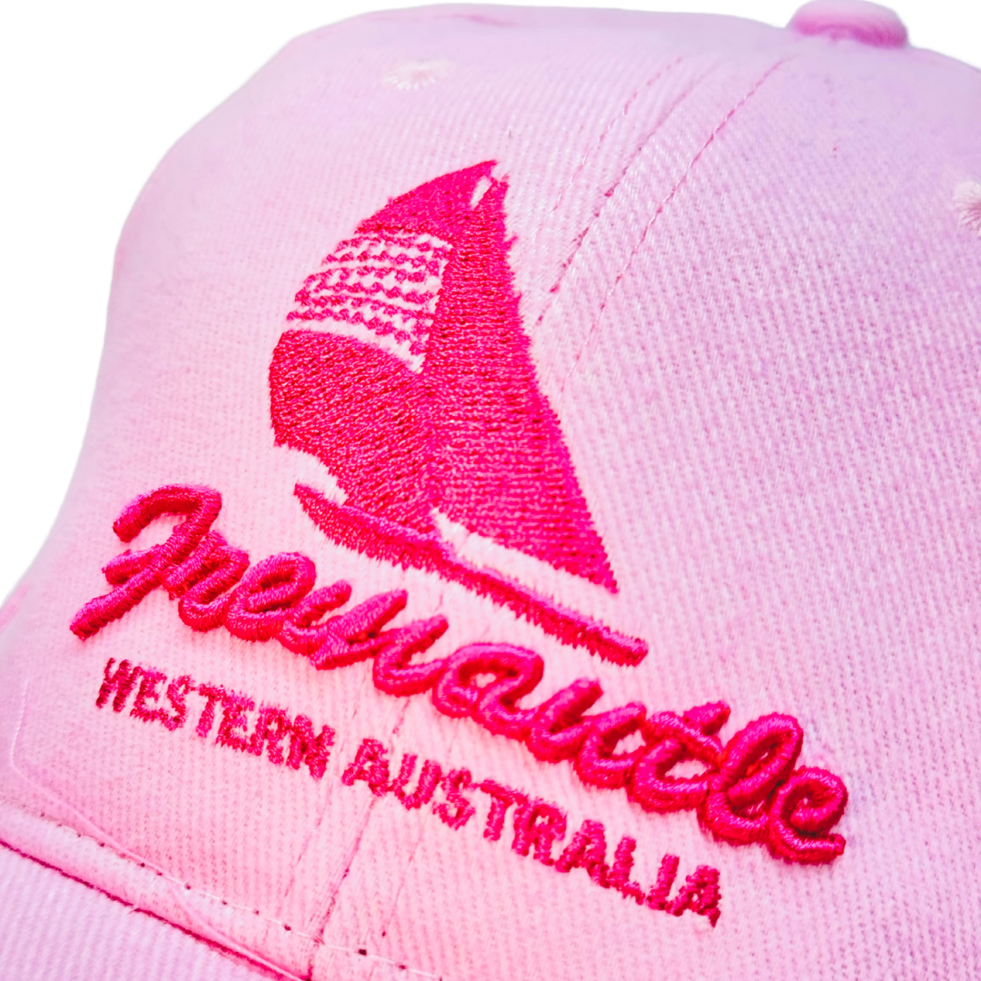Fremantle Embroidered Cap – Pink Adjustable Souvenir Hat Western Australia