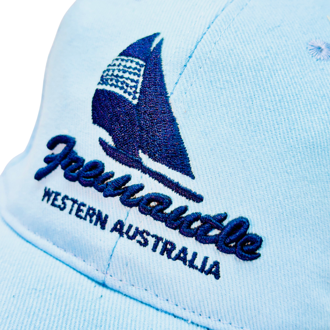 Fremantle Embroidered Cap – Light Blue Adjustable Souvenir Hat Western Australia