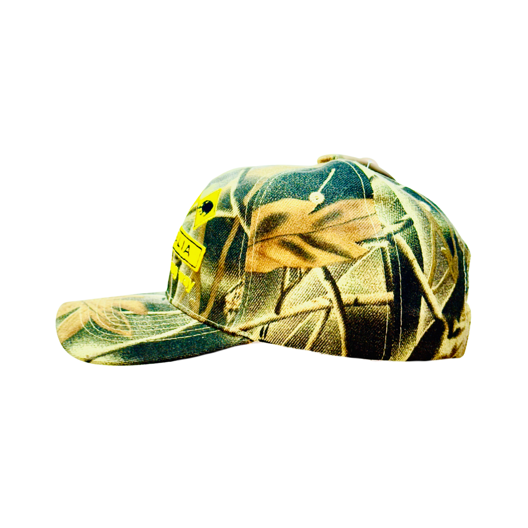 Australia Camo Souvenir Cap – “It’s a Bloody Long Way” Adjustable Hat with Wildlife Signs