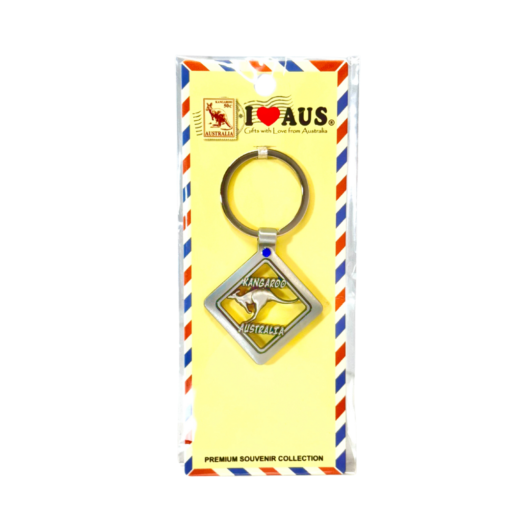 Metal Keyring – Kangaroo Roadsign Design