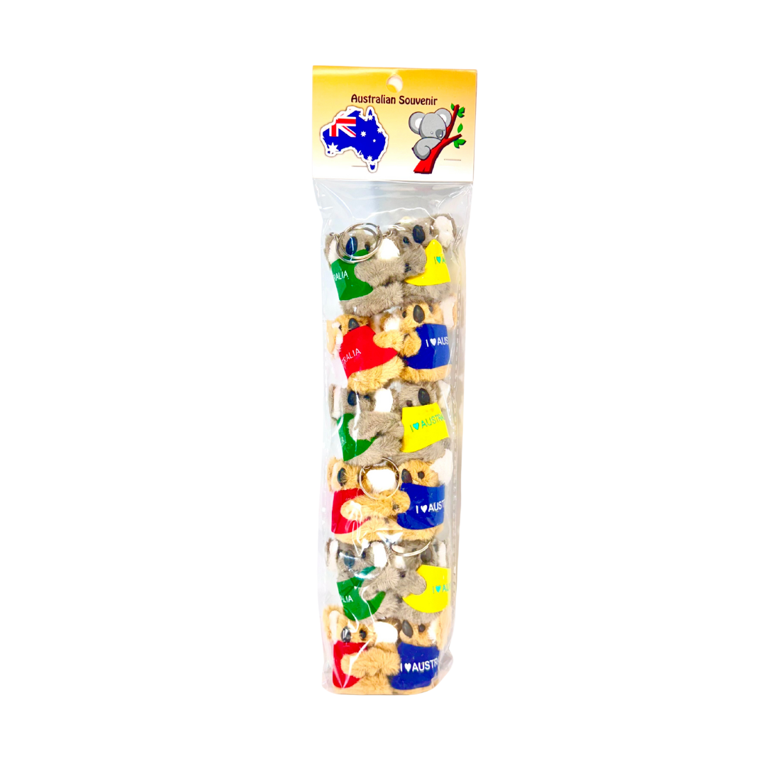 Clip-On Koala with Jacket and Keyring – 12 Pack