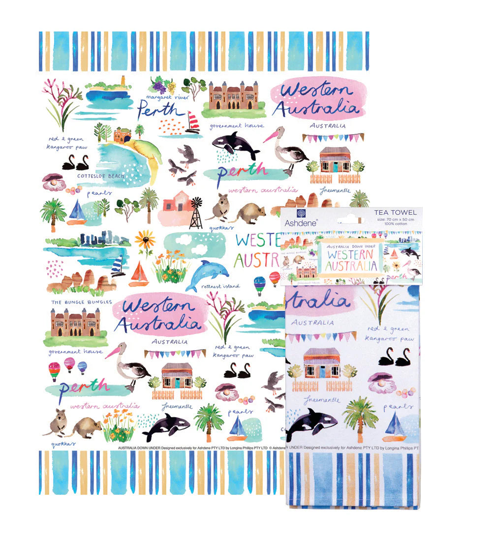 Ashdene Perth Tea Towel – Australian Souvenir Gift