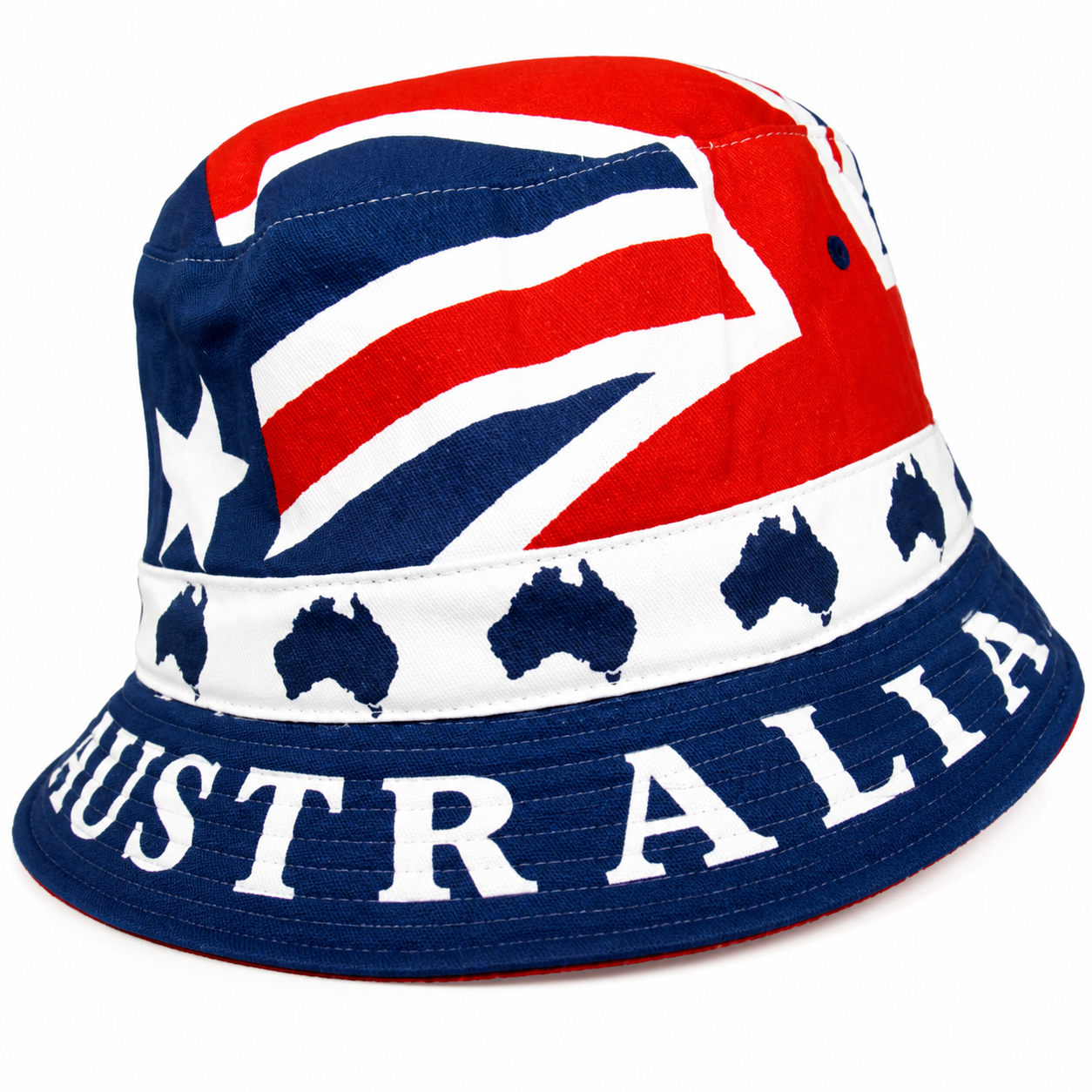 Australia Flag Bucket Hat – Australian Souvenir Sun Hat with Map Print | Unisex Cotton Hat