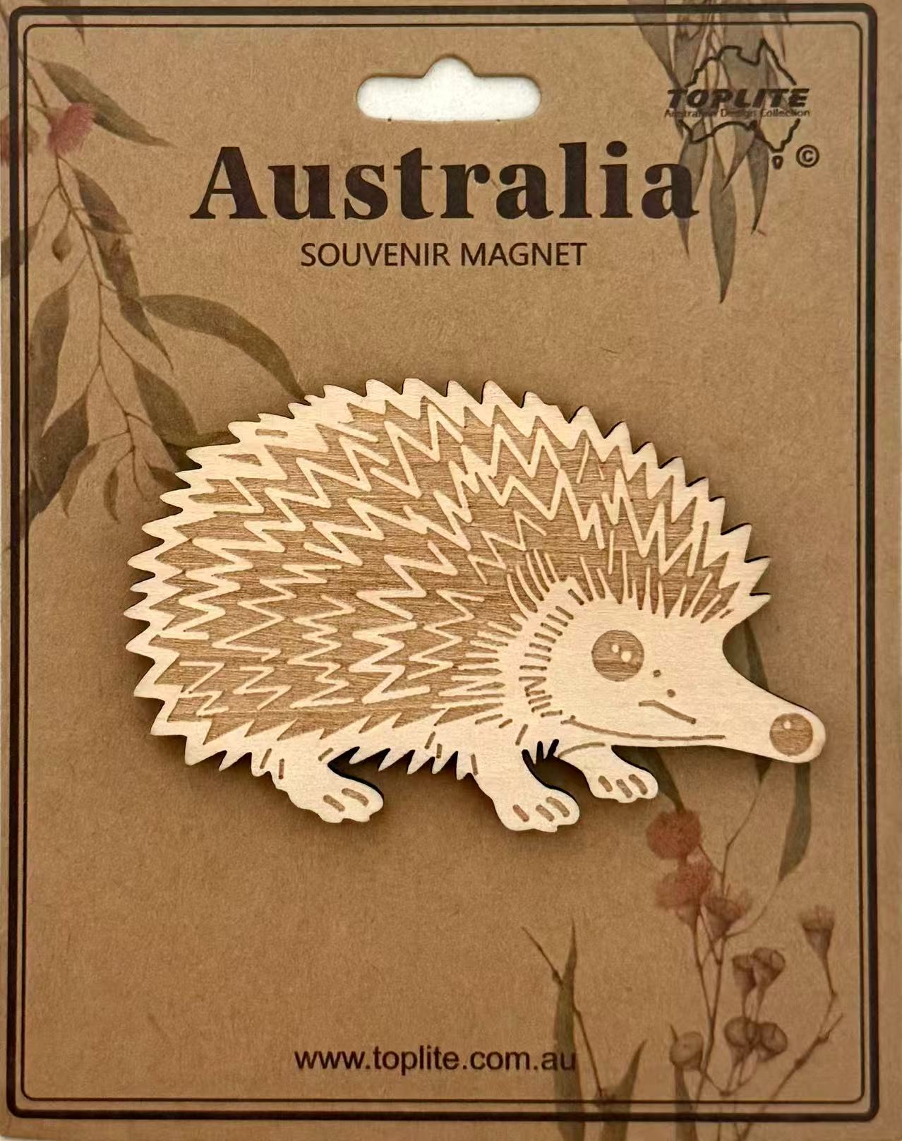 Echidna Wooden Fridge Magnet – Australian Souvenir Gift | Engraved Timber Animal Magnet