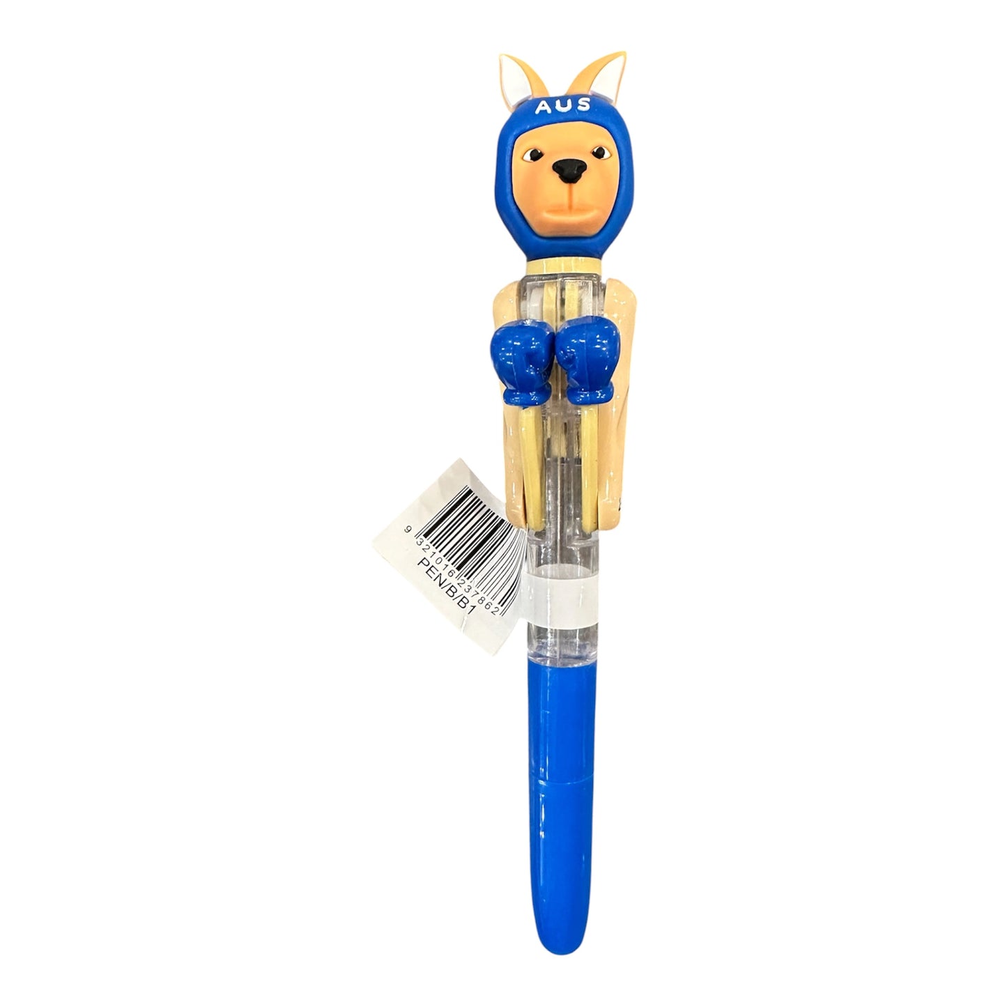 Boxing Kangaroo Novelty Pen – Blue Australia Souvenir Pen with Punching Action
