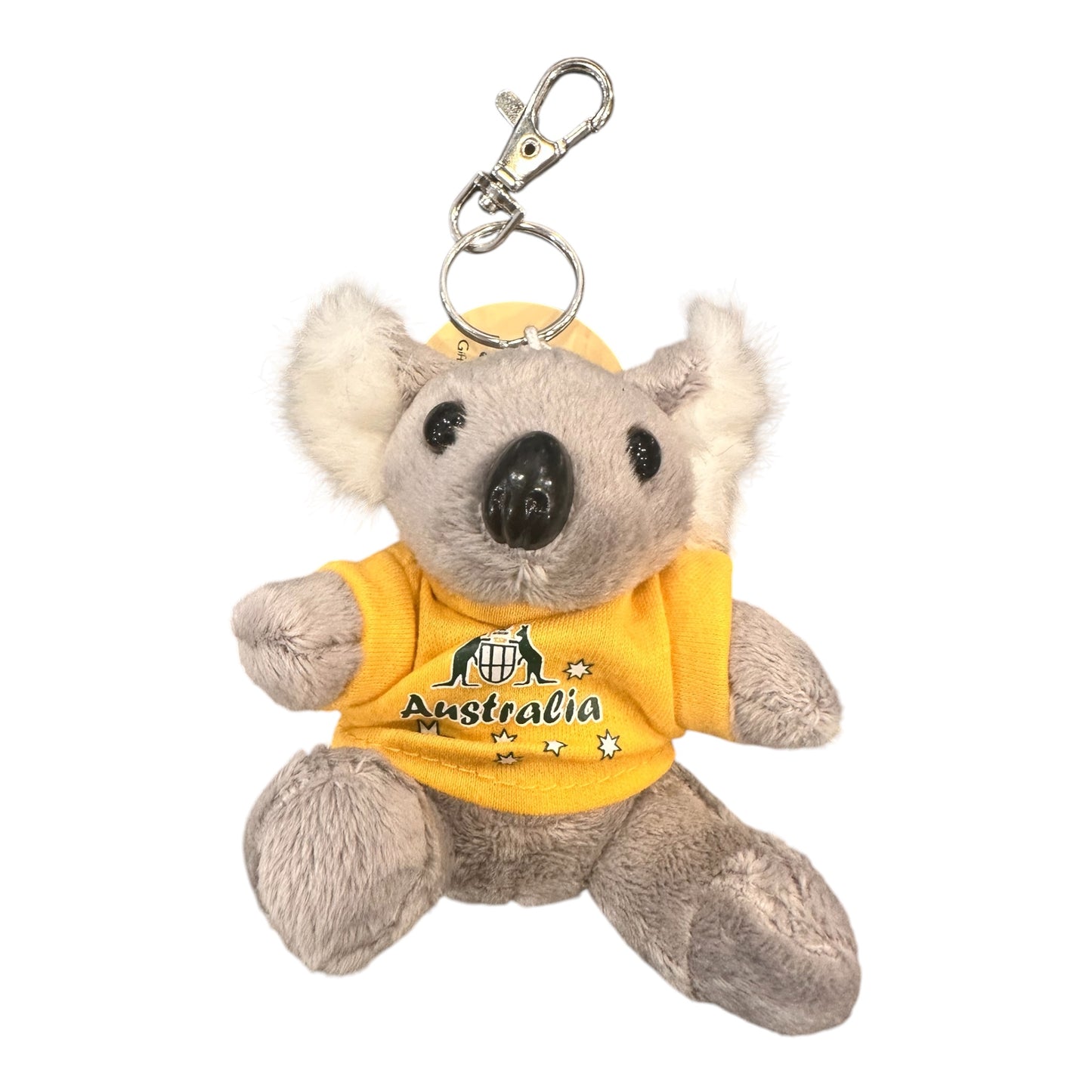 Australia Koala Plush Keyring – Yellow Coat of Arms T-Shirt Soft Toy Keychain