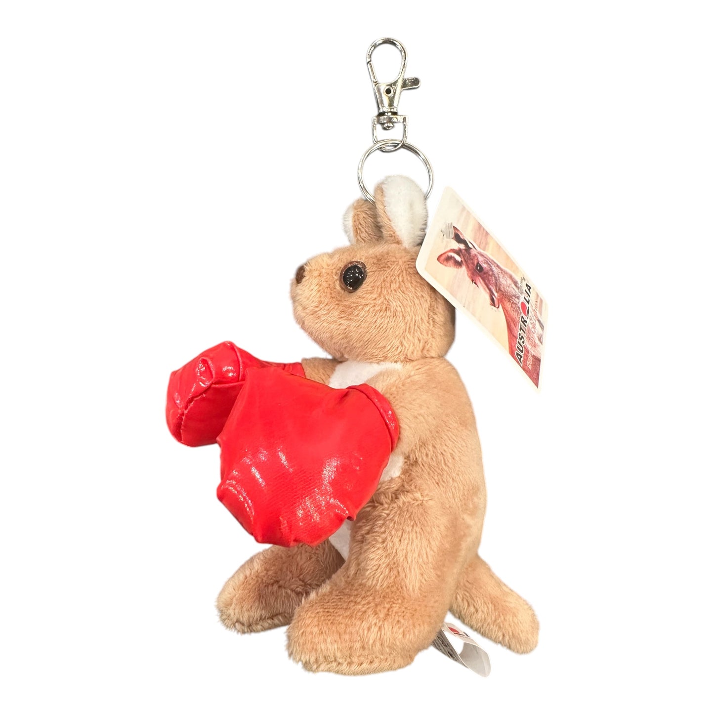 Australia Boxing Kangaroo Plush Keyring – Soft Toy Keychain with Red Boxing Gloves