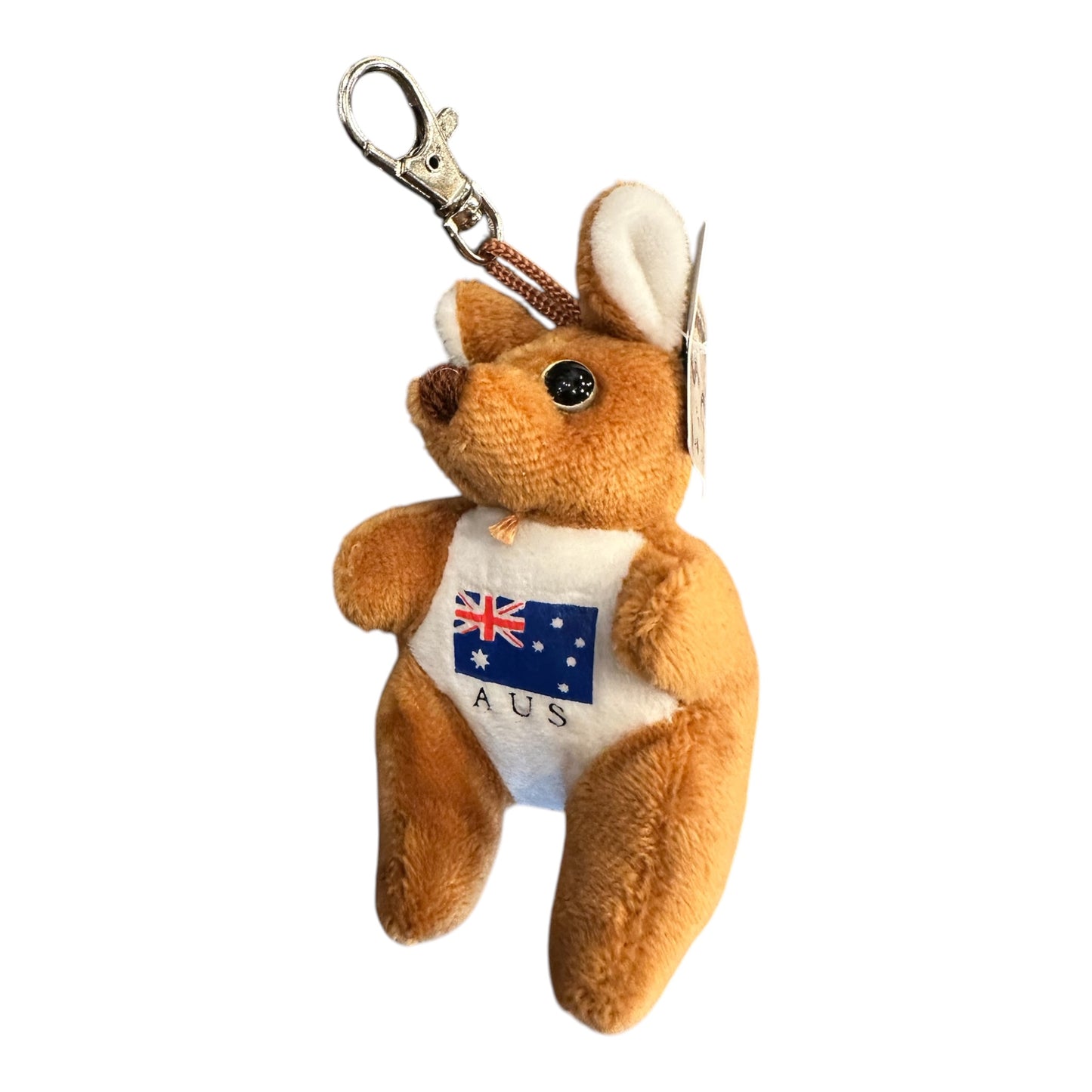 Australia Kangaroo Plush Keyring – Flag Bib Soft Toy Keychain