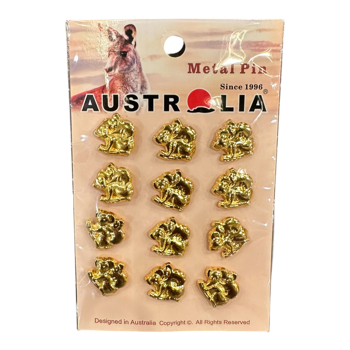 Australia Koala Metal Pin Set – 12 Piece Gold Koala Pins