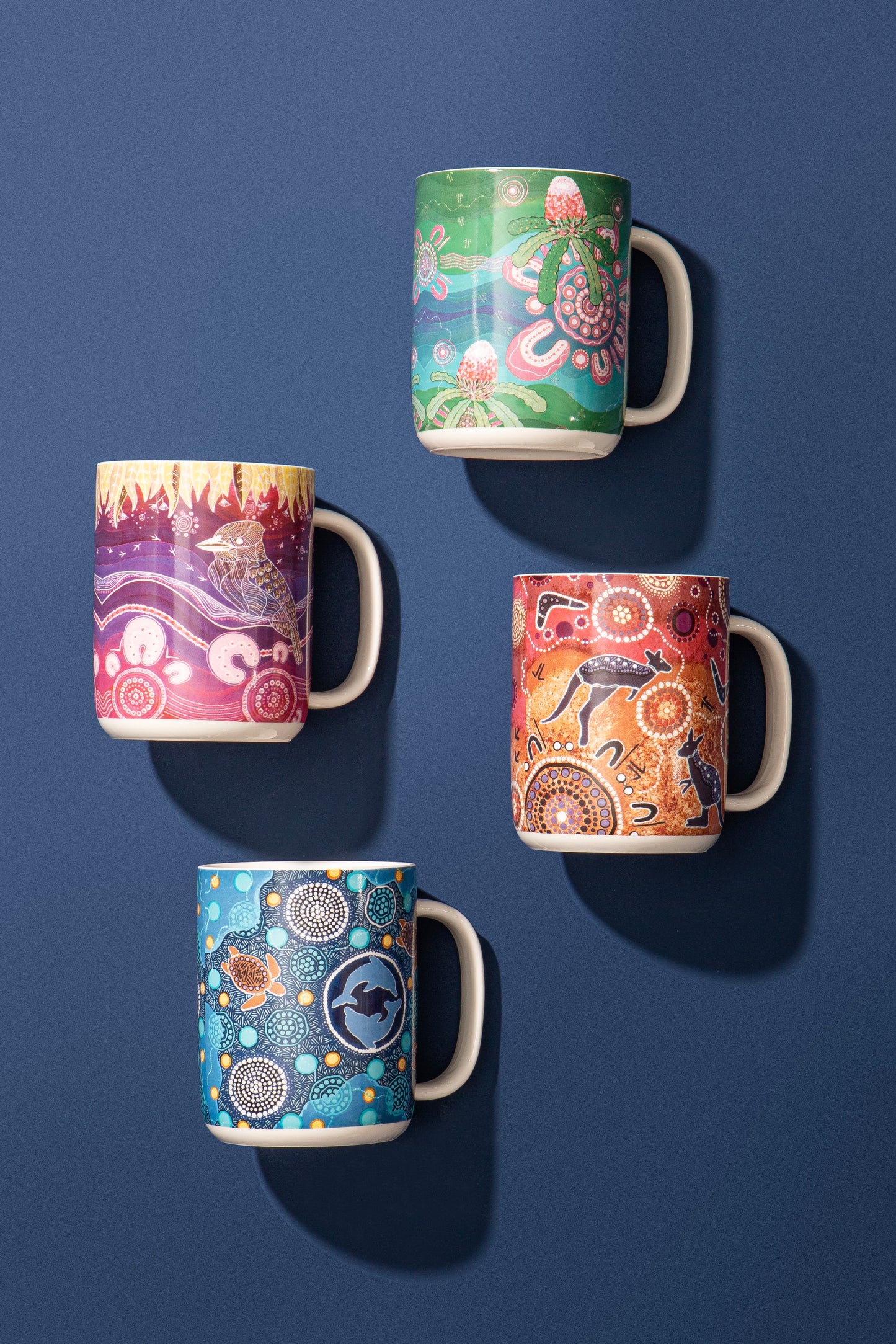 Aboriginal Art Mug 400ml – Kookaburra Spirit by Ben Goebel (Maarakool Art)