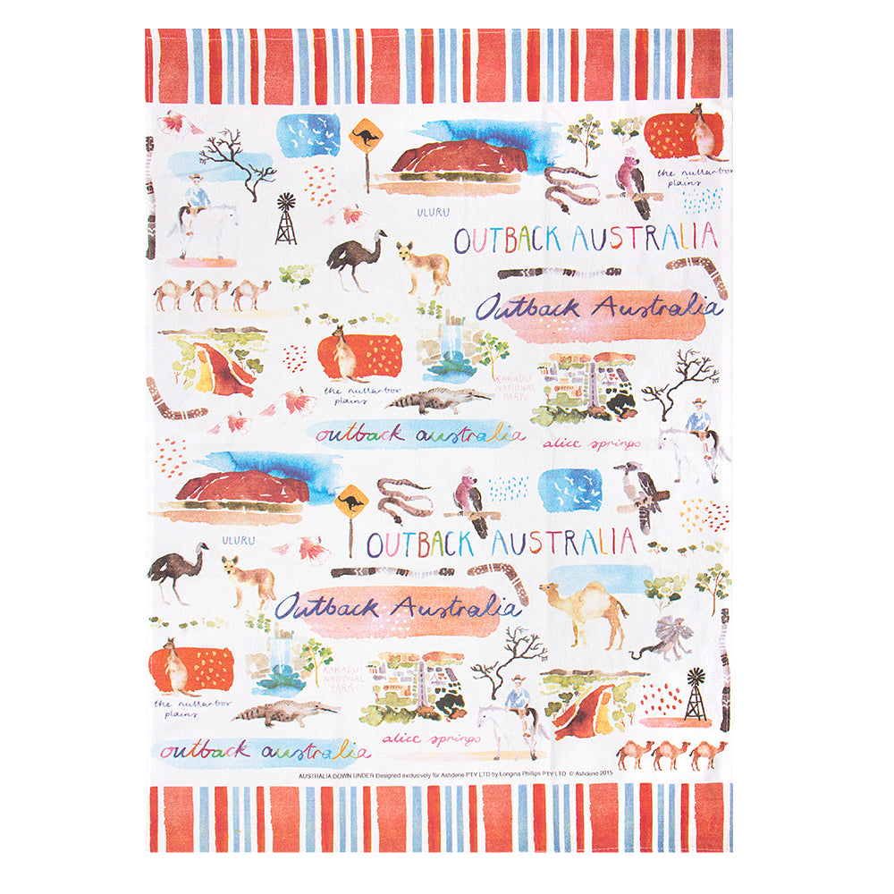 Ashdene Outback Australia Tea Towel – Australian Souvenir Gift