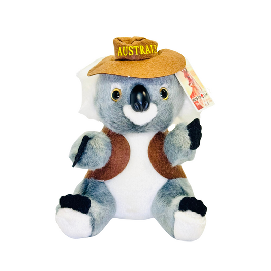 Plush Koala Toy – 21cm with Brown Swaggy Hat & Jacket