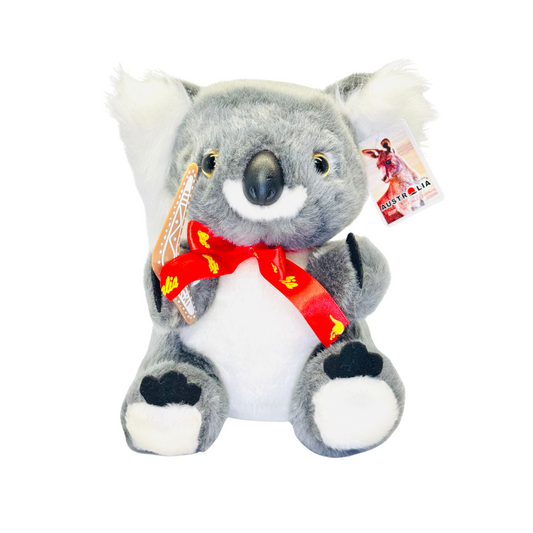 Plush Koala Toy – 21cm with Ribbon & Boomerang