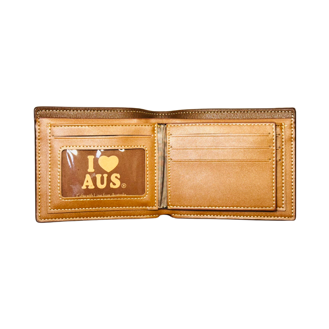 Men’s Brown Wallet – Silver Kangaroo Detail
