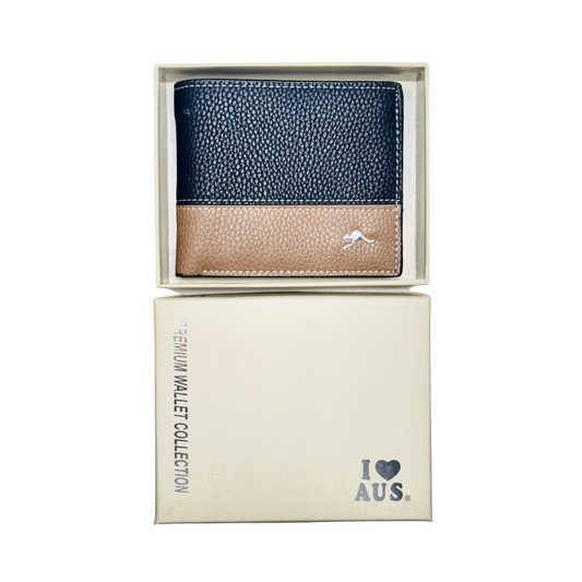 Men’s Bi-Fold Wallet – Premium Two-Tone with Kangaroo Logo