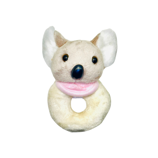 Baby Rattle – Plush Koala with Pink Scarf