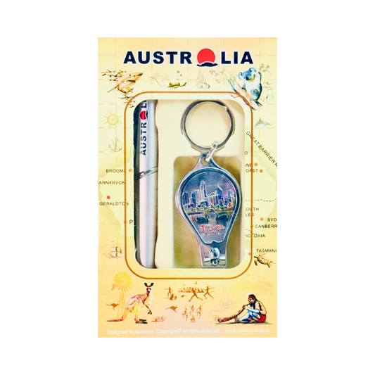 Perth Souvenir Boxed Gift Set – Pen & Keyring with Nail Clipper