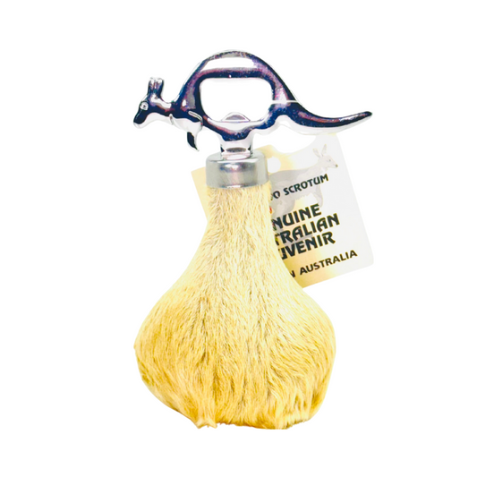 Kangaroo Scrotum Bottle Opener – Silver Kangaroo Design