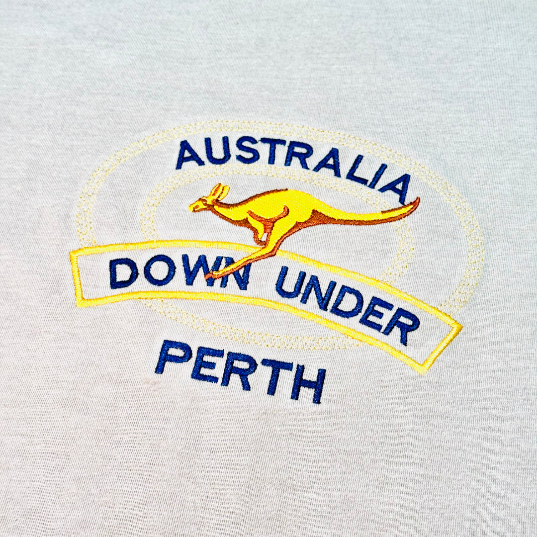 Adult T-Shirt – Australia Down Under Perth Embroidered Kangaroo