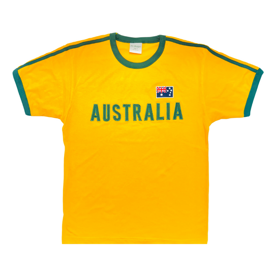 Adult T-Shirt – Australia Applique Gold with Green Trim
