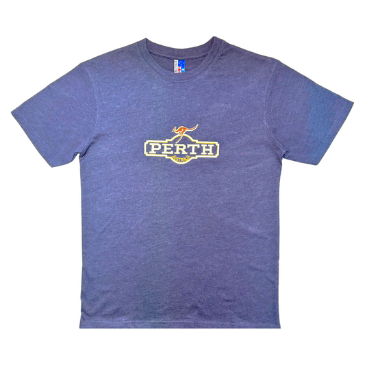 Adult T-Shirt – Perth Australia Embroidered Kangaroo Souvenir Tee