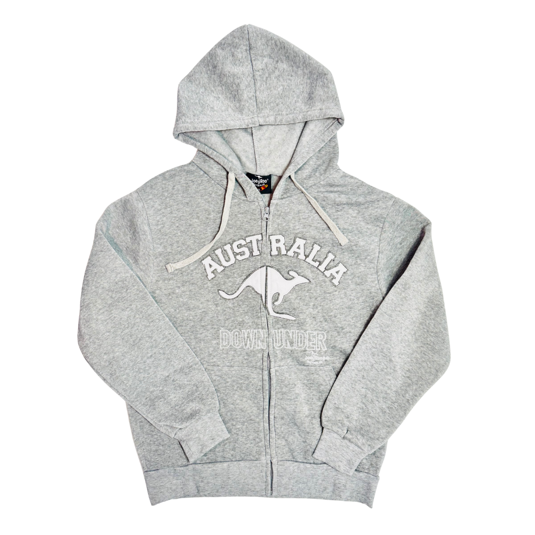 Australia Kangaroo Hoodie – Grey Zip Up Sweatshirt with Hood