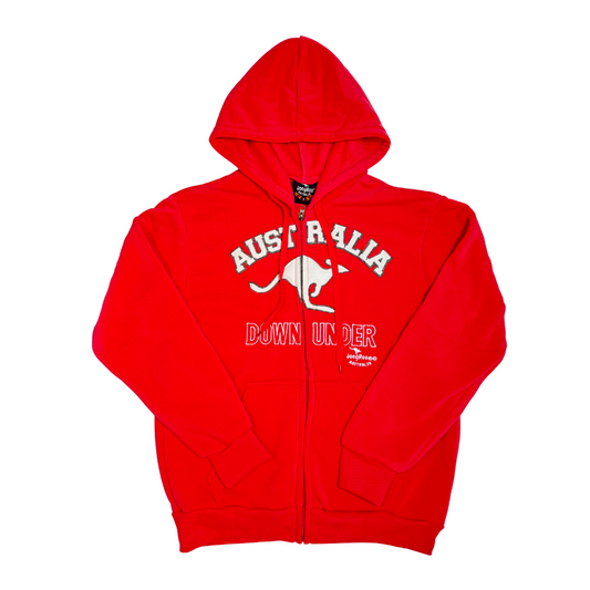 Red Australia Down Under Kangaroo Zip Hoodie – Unisex Sweatshirt