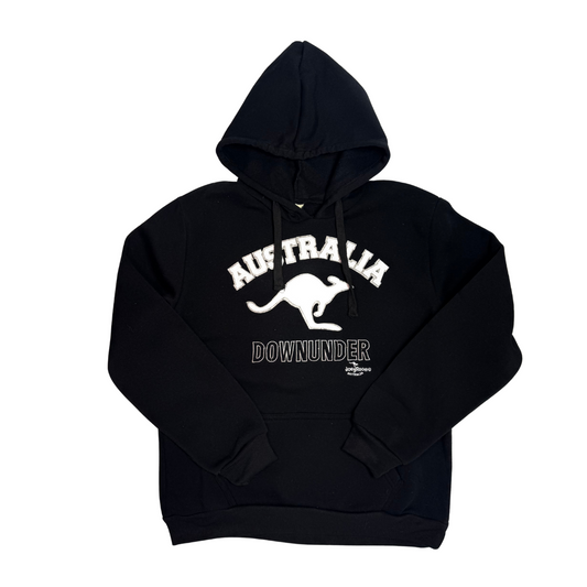 Australia Down Under Hoodie – Black Unisex Kangaroo Sweatshirt