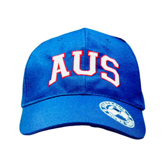 AUS Australia Cap – Blue Adjustable Polyester Hat with Embroidered Logo