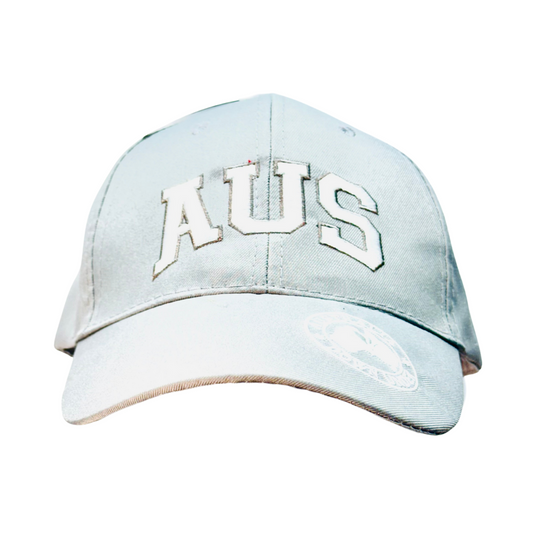 AUS Australia Cap – Light Grey Adjustable Polyester Hat with Embroidered Logo