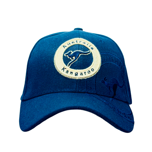 Australia Kangaroo Embroidered Cap – Blue Adjustable Souvenir Hat